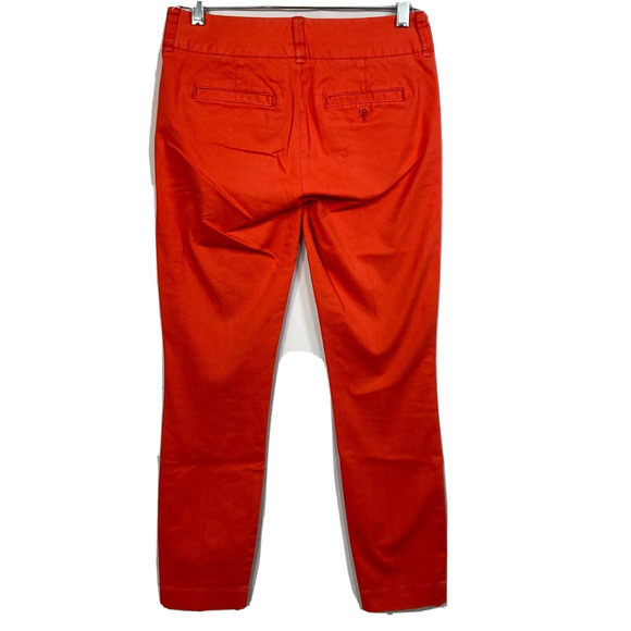 J. Crew Pants Womens Sz 00 Andi Orange Cotton Stretch Slim Fit Cropped Leg Chino - Picture 4 of 13